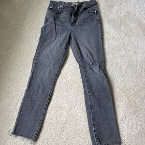 Madewell The Perfect Vintage Jean Grey Distressed Cropped Size 26